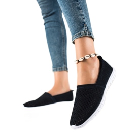 DK Slipons en cuir ajouré bleu marine