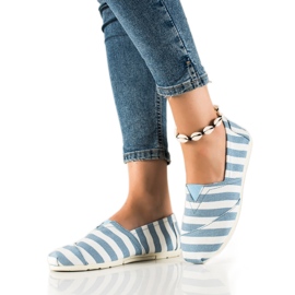 Black Forest Slipons rayés blanc bleu