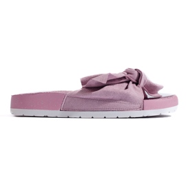 SHELOVET Pantoufles à la mode avec un arc rose