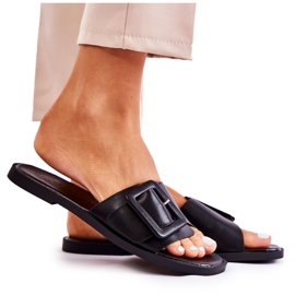 FE1 Pantoufles d'été à la mode pour femmes noires Sylvia le noir