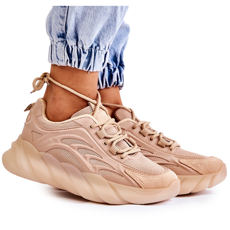 PM2 Chaussures de sport à la mode pour femmes Baskets Beige Sollero d'or PM2 Chaussures de sport à la mode pour femmes Baskets Beige Sollero d'or