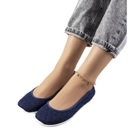 Ballerines Holmen bleu marine ajourées
