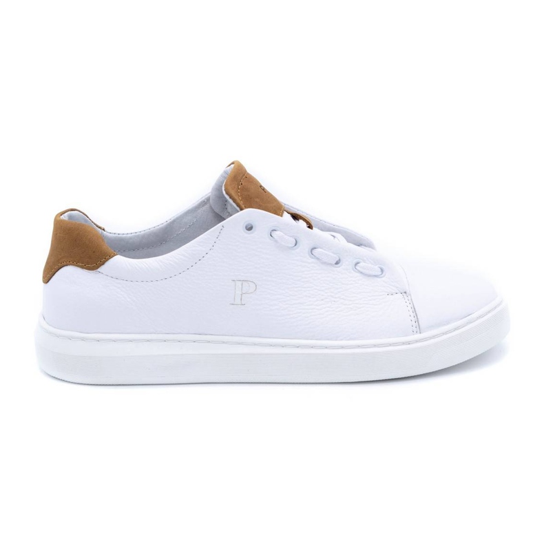 Polbut Chaussures de sport en cuir pour hommes 2109 blanches