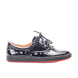 Baskets laquées marine enfant Mikaela bleu bleu