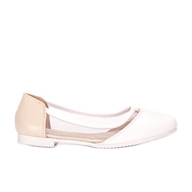 Ballerines enfant Juva blanches semi-transparentes beige