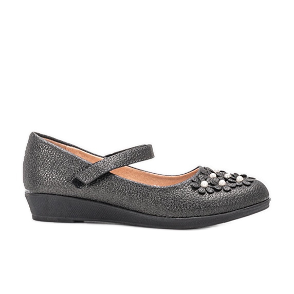BM Ballerines enfant Alaja noires brillantes le noir