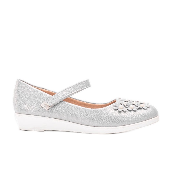 Ballerines brillantes grises pour enfant Alaja argent