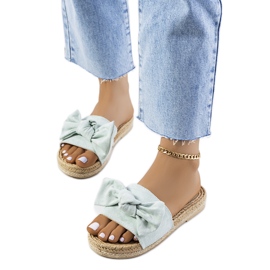 Babouches vertes à nœud Madelen Babouches vertes à nœud Madelen