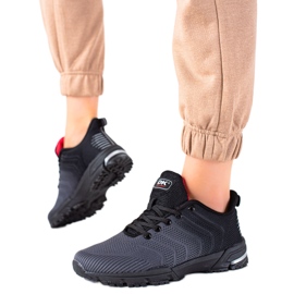 DK Chaussures de sport confortables noir gris