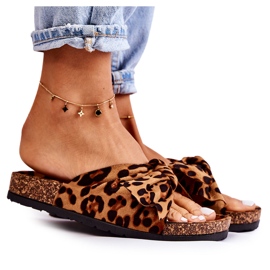 Chaussons Wendy marron et noir à semelle en liège beige brun