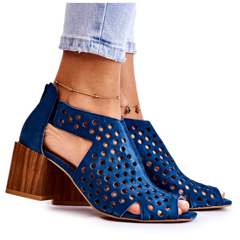 Bottes ajourées sur tige Maciejka 04593-17 Bleu marine Bottes ajourées sur tige Maciejka 04593-17 Bleu marine