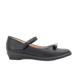 Ballerines noires à semelles compensées de Correia le noir