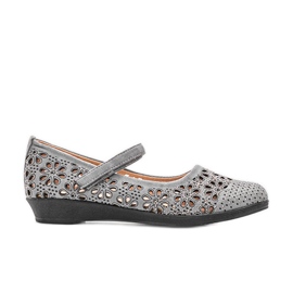 Ballerines Tilmans grises ajourées pour enfant