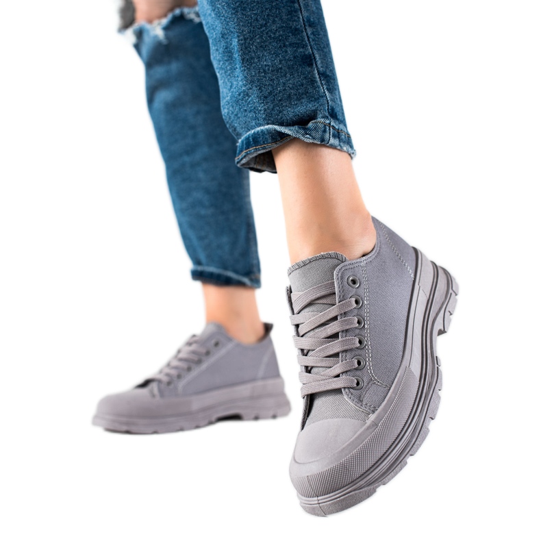SHELOVET Baskets sur la plate-forme gris
