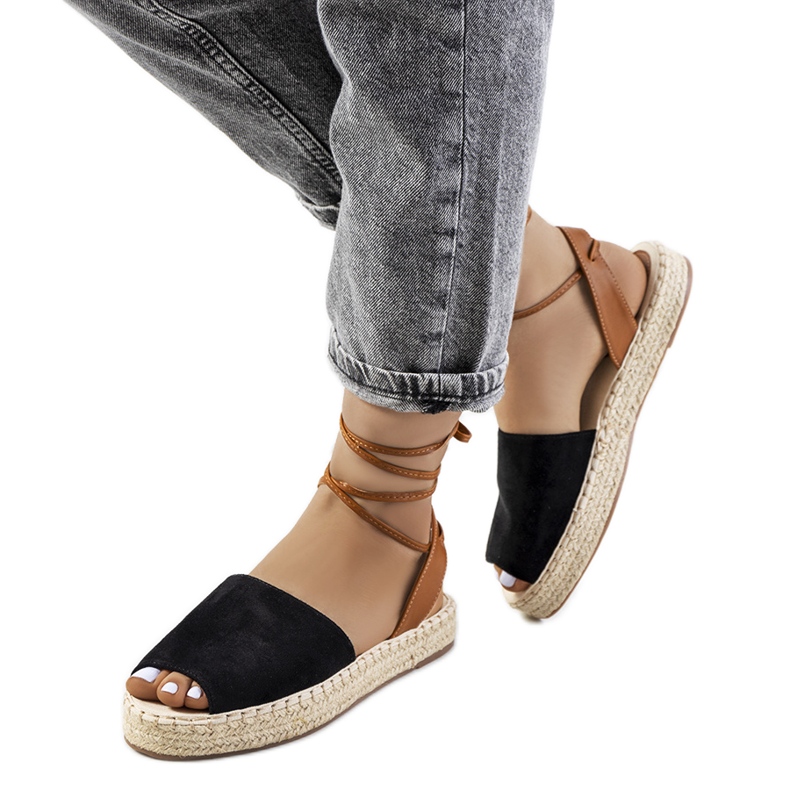Espadrilles nouées Chinner noires brun le noir