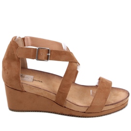 Sandales compensées Ashlyn Camel brun