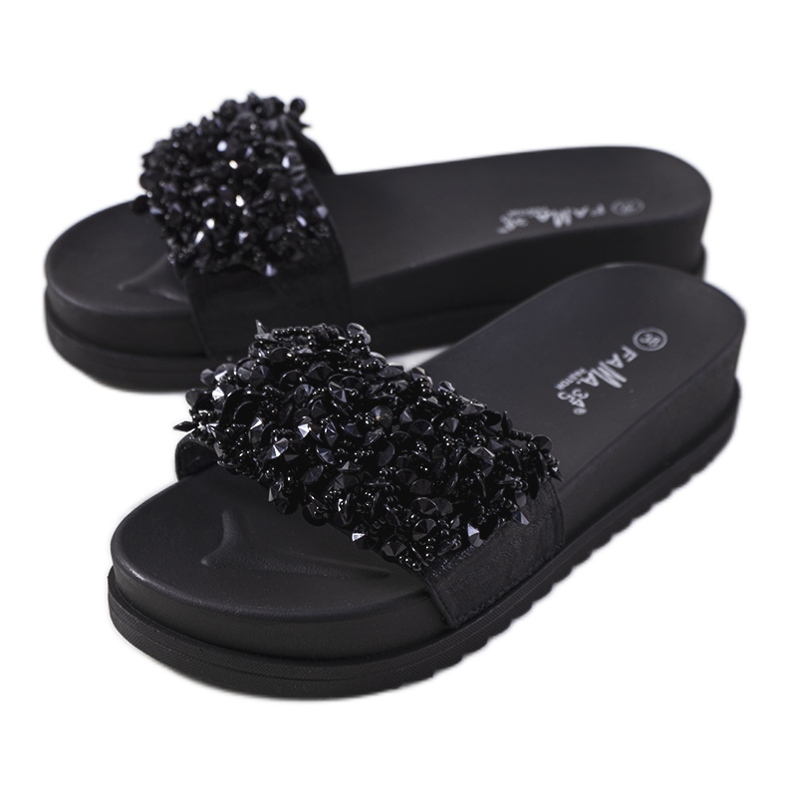 Chaussons noirs sur la plateforme Marthas le noir