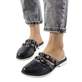 Babouches noires ornées de clous Asselt le noir