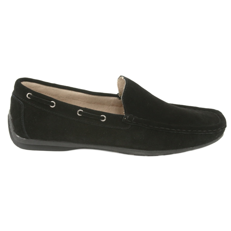 Mocassins homme en daim noir American Club JK01 le noir