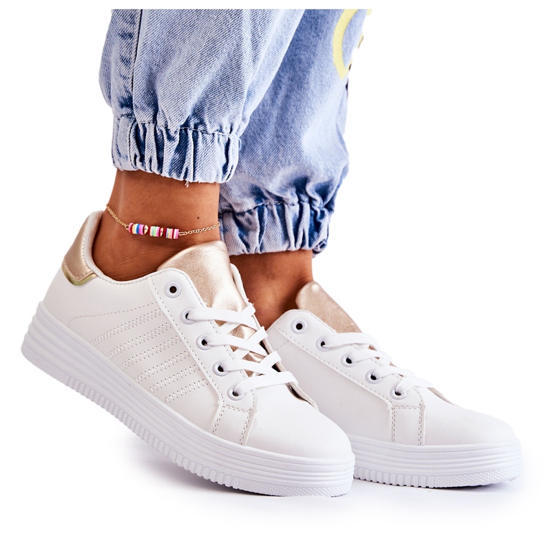 FK2 Chaussures de sport blanches pour femme Samanta d'or