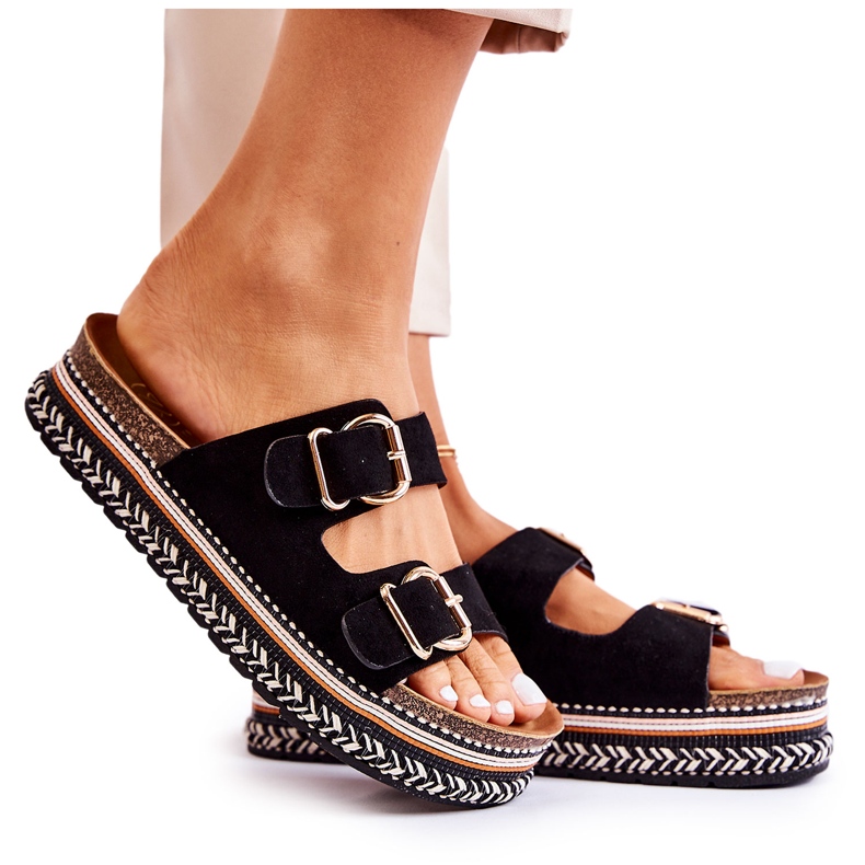 FE1 Chaussons Femme Boucles Noir Melissa le noir