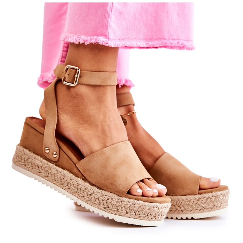 FE1 Sandales Daim Camel Lisbon beige