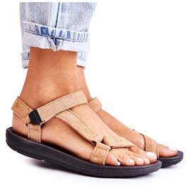 PM1 Sandales de Sport en Daim pour Femme Beige Foncé Harris