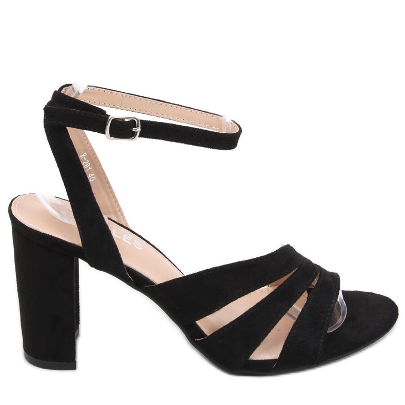Leslie Sandales à talons noires le noir