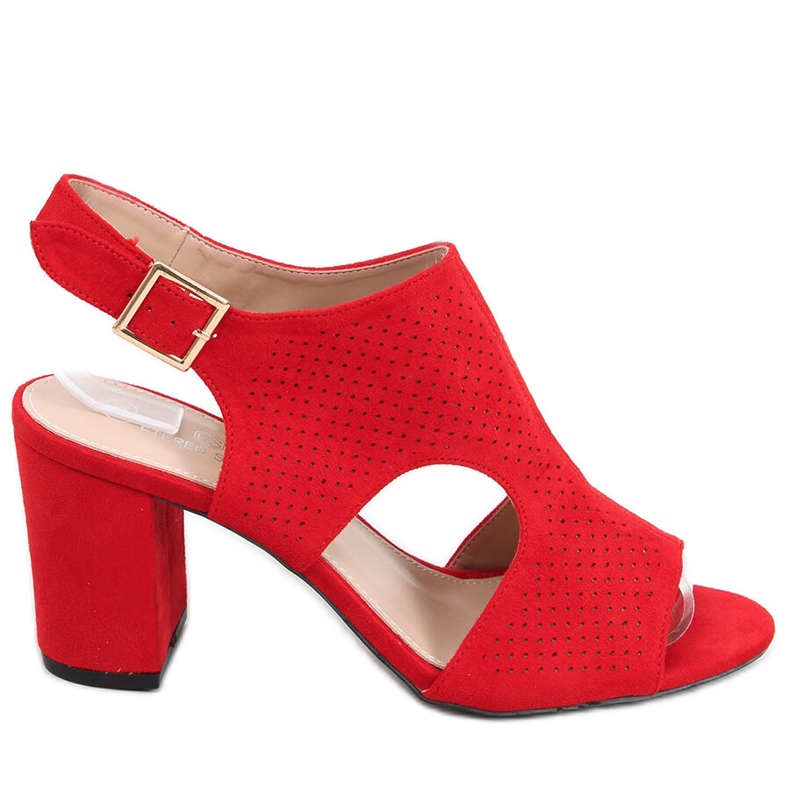 Sandales ajourées à talon haut Stacy Red rouge