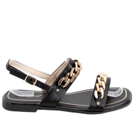 India Sandales noires à chaînes