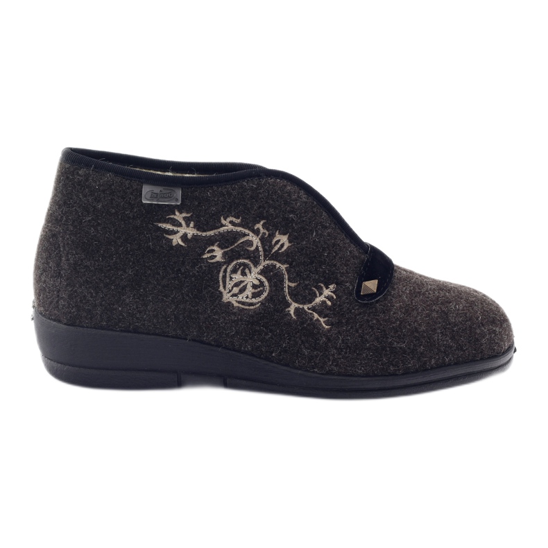 Chaussons isolants pour femmes Befado 031d027 brun gris