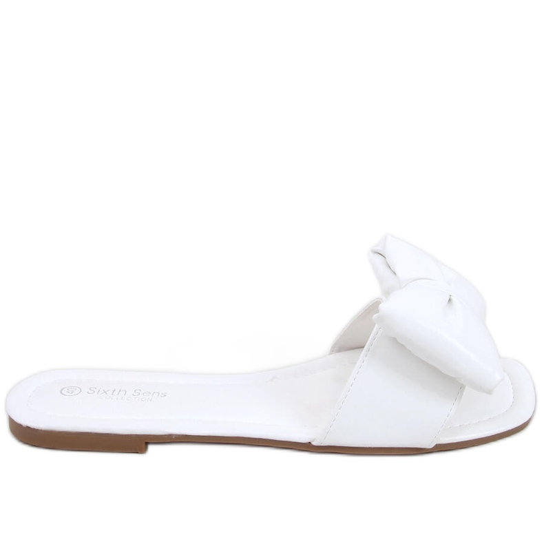 Babouches Mili White à nœud blanche