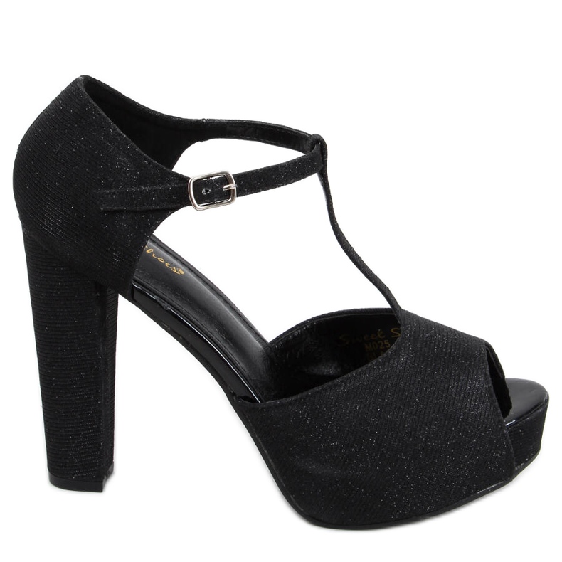 Espoir Sandales irisées noires sur la plateforme le noir