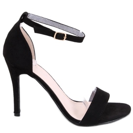 Sheila Sandales noires à talons hauts