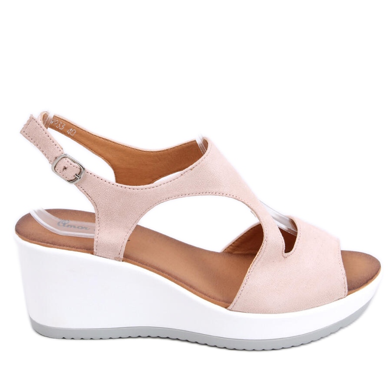 Sandales compensées Patty Nude beige rose