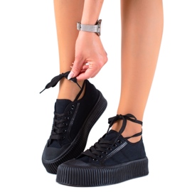 SHELOVET Des baskets sur une large plateforme le noir
