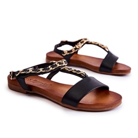S.Barski Sandales Enfant Avec Boucle Noir Letto