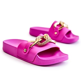 FK1 Chaussons Enfant Caoutchouc Avec Chaîne Décorative Fuchsia Suzie rose FK1 Chaussons Enfant Caoutchouc Avec Chaîne Décorative Fuchsia Suzie rose
