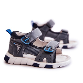 PE1 Sandales Confortables Enfant Gris Foncé Samell