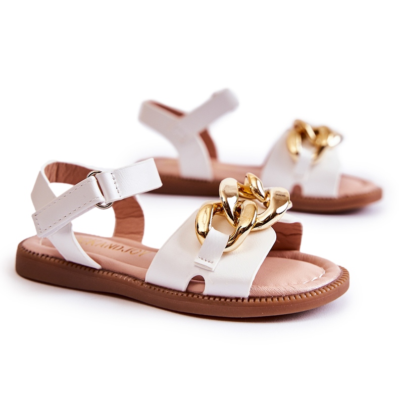 FR1 Sandales Enfant Avec Velcro Layra Blanc ['blanche'] blanche