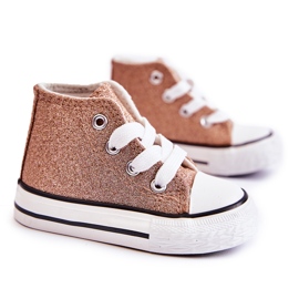 Baskets Enfant Haute Rose Or Catrina doré doré