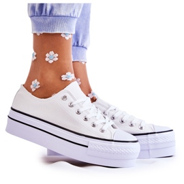 FS3 Baskets à plateforme massive pour femmes en blanc Farona