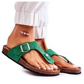 FB1 Chaussons Femme Avec Boucle Vert Elina FB1 Chaussons Femme Avec Boucle Vert Elina