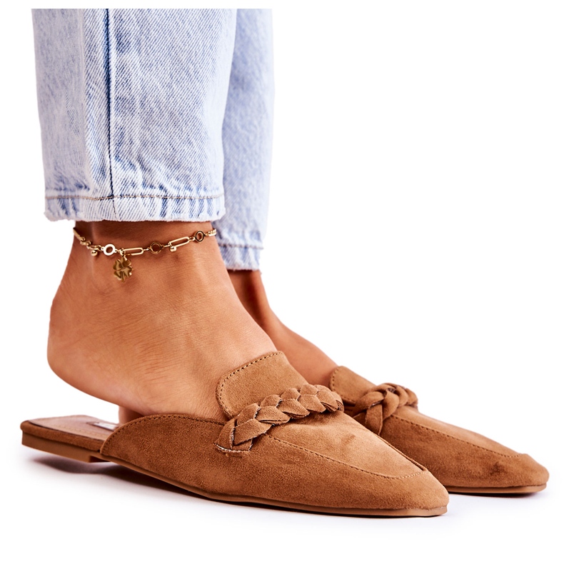 FB1 Chaussons Femme Daim Beige Olena brun