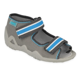 Slippers pour enfants de Befado 250p102-bleu gris-bleu Slippers pour enfants de Befado 250p102-bleu gris-bleu