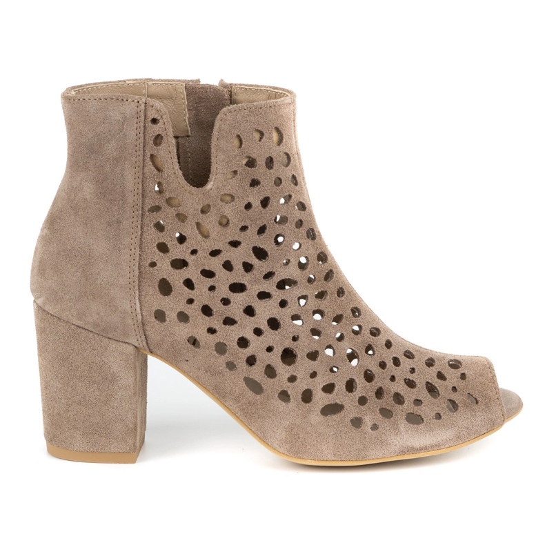 Exquisite Boots femme cuir ajouré 1184 cappuccino beige Exquisite Boots femme cuir ajouré 1184 cappuccino beige