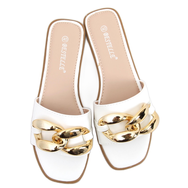 Chaussons avec chaîne Dalia Blanc blanche Chaussons avec chaîne Dalia Blanc blanche