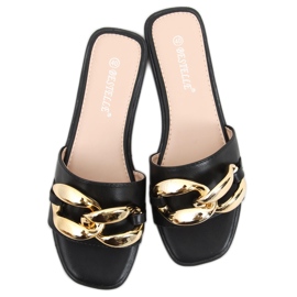 Dalia Chaussons Noirs avec chaîne