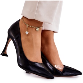 S.Barski Pompes pour femmes Éco-cuir talons hauts noirs incolore