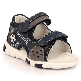 Sandales à scratch NEWS Jr EU651A bleu marine-gris